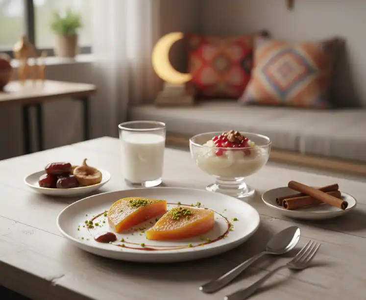 Sütlü tatlılar ve kuru meyvelerle dengeli bir ara öğün